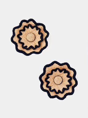 Tuckernuck Daffodil Earrings in Raffia One Size Womens Jewelry